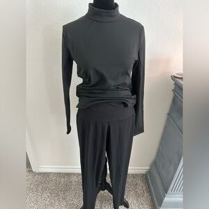 Black Long Sleeve Top and Pants under garment set